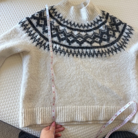 BANANA REPUBLIC wool blend fair isle Nordic sweater scandi cottagecore size M - Picture 7 of 7